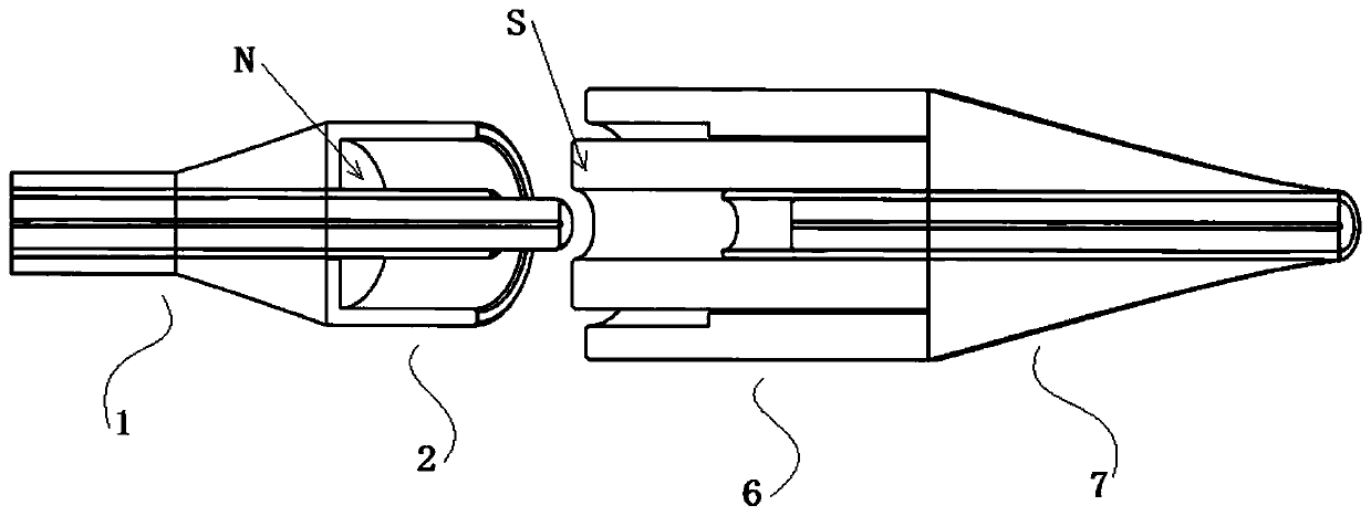 A magnetic fiber optic coupling device