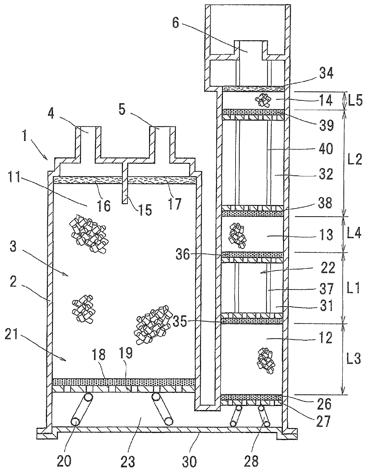 Evaporation fuel processing device