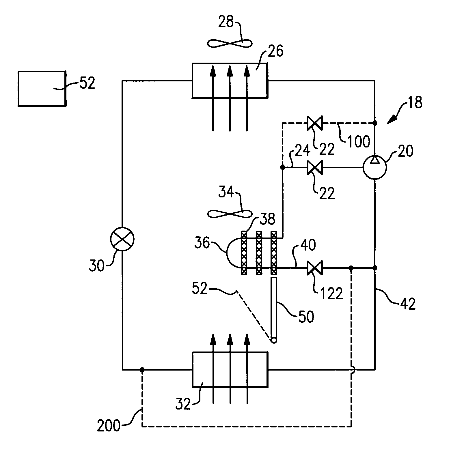 Utilization of bypass refrigerant to provide reheat and dehumidification function in refrigerant system