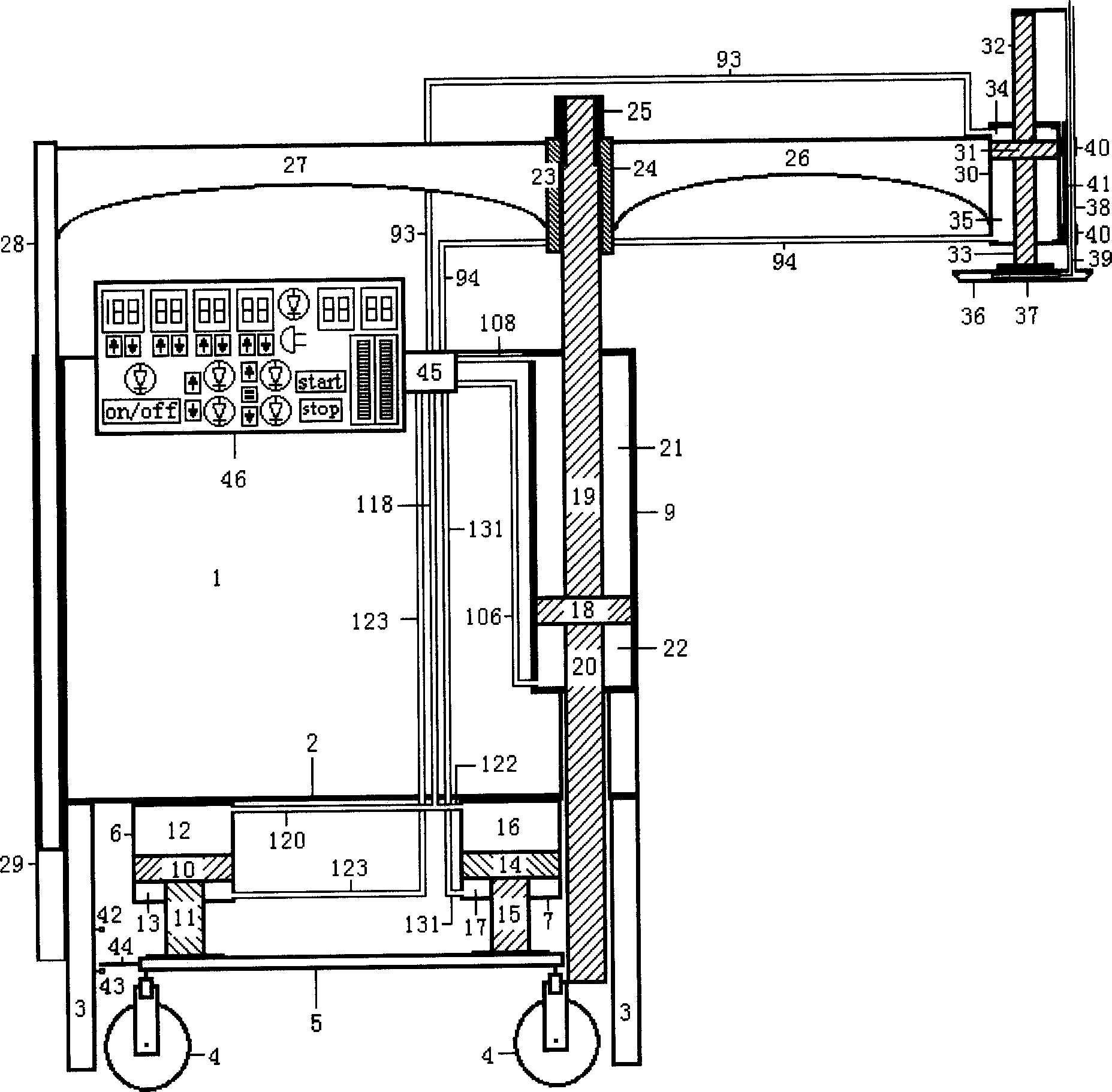 Mobile type numerically controlled hydraulic external heart pressing apparatus