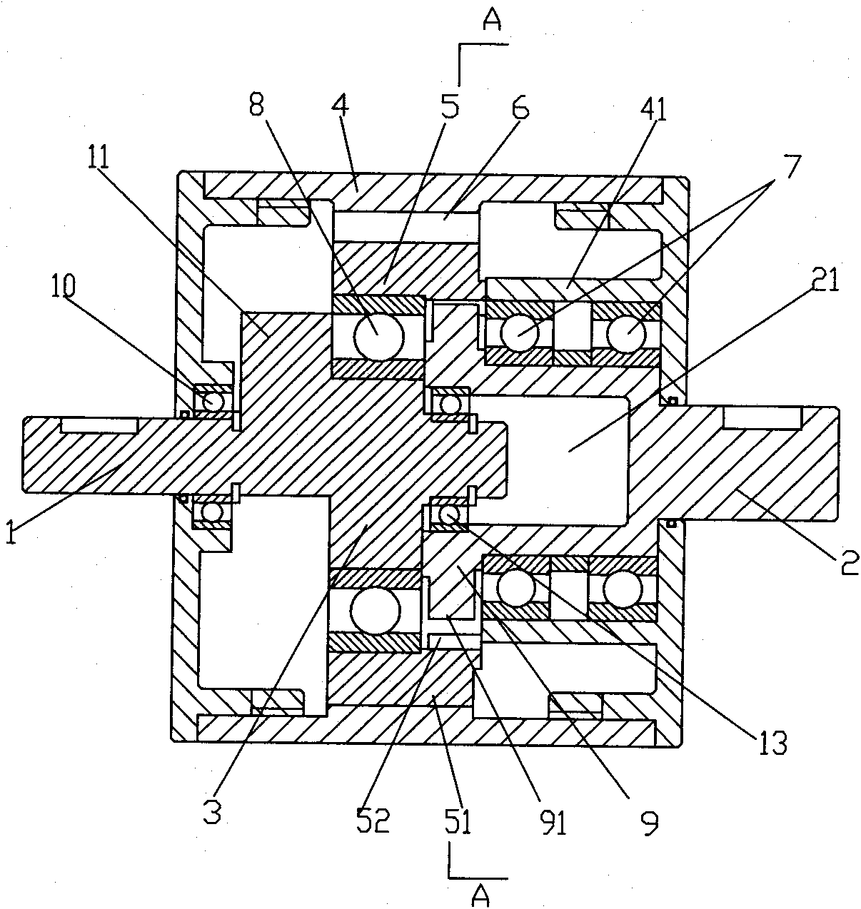 General reducer with eccentric engagement pairs