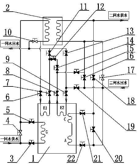 A heat pump type large temperature difference heat exchange system and method