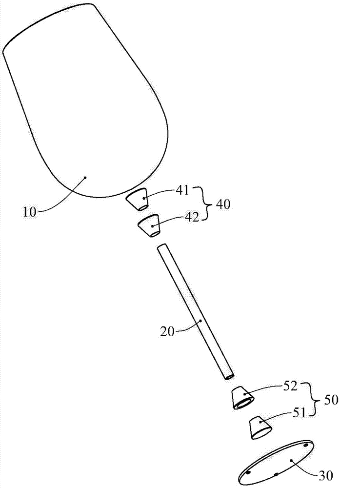 Goblet and assembling fixture and manufacturing method thereof