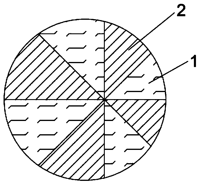 Orange-slice-like structured composite fiber with controllable bonding strength and preparation process of composite fiber