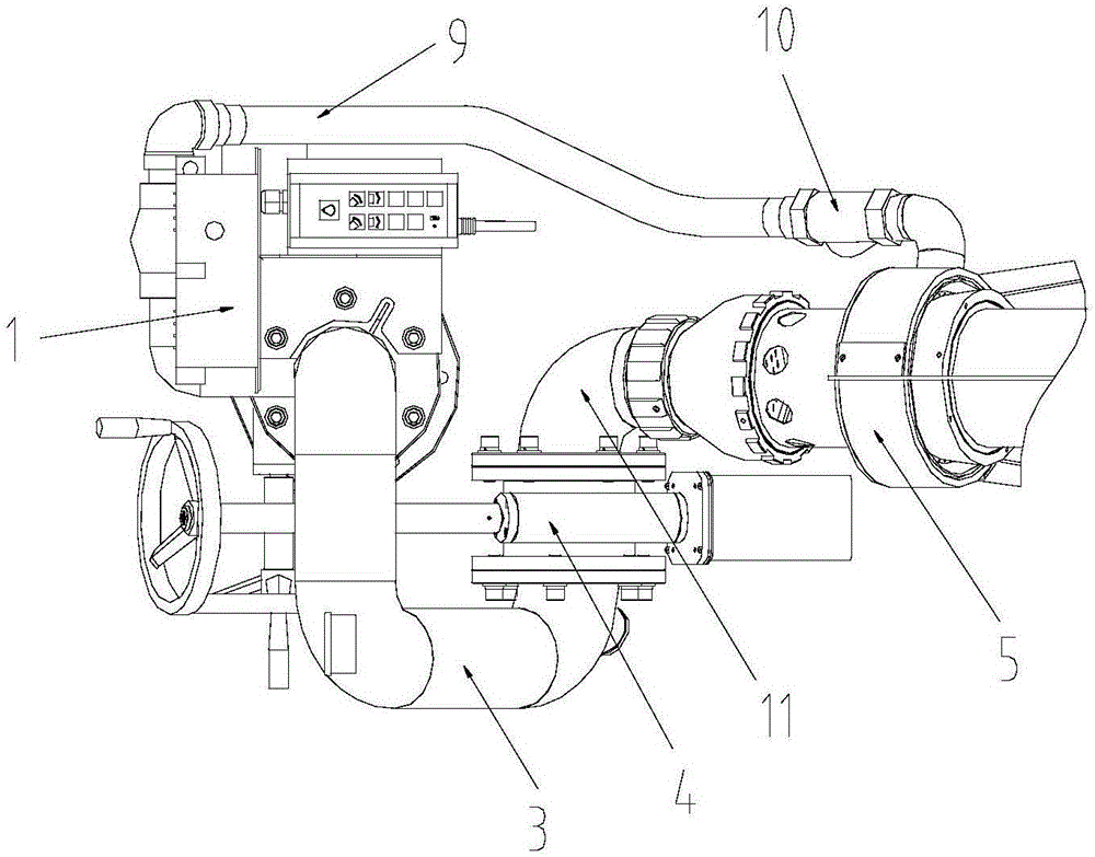 Medium-low-power composite fire fighting foam monitor