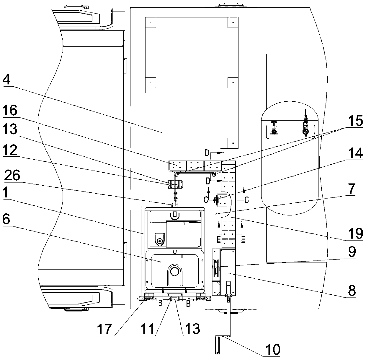 Disengaging device of on-board generator