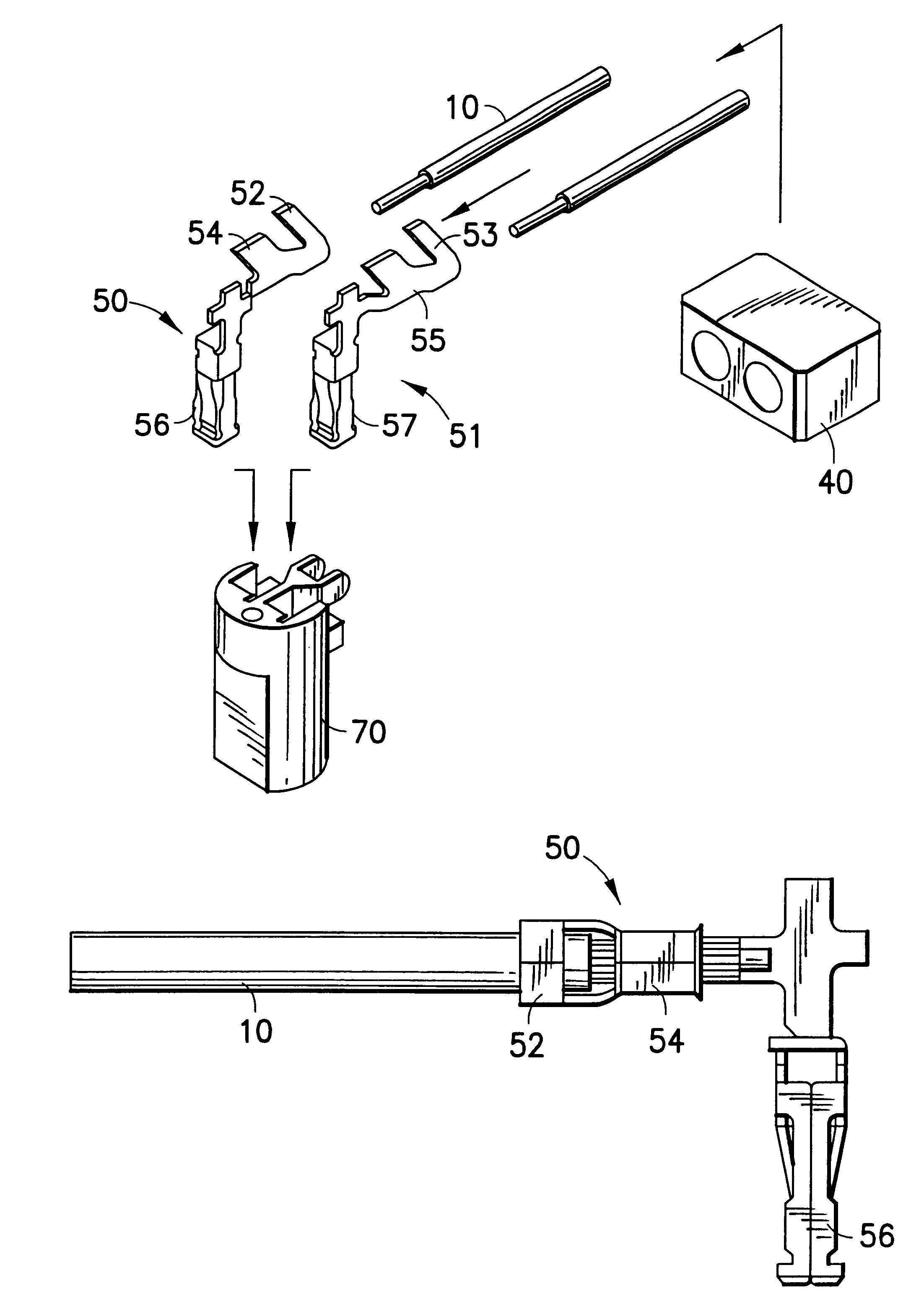 Connector for electrical fuse ignition device