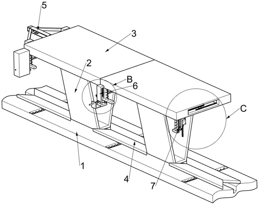 Rail type dining table with table top capable of being freely spliced