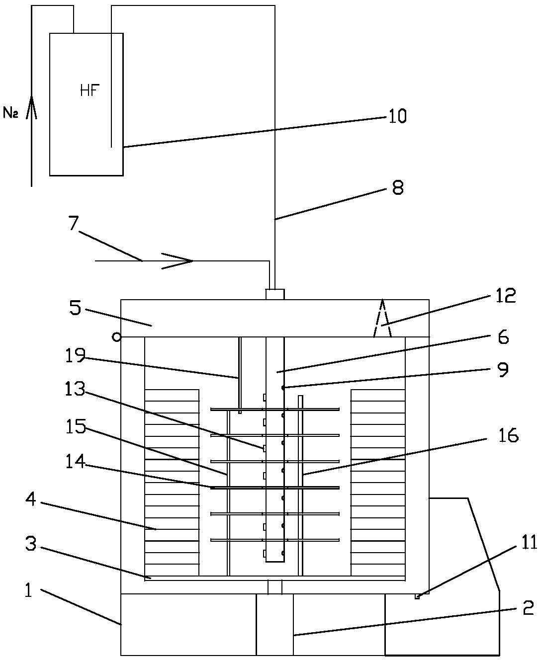 Cleaning device in front of chip potential barrier and cleaning process