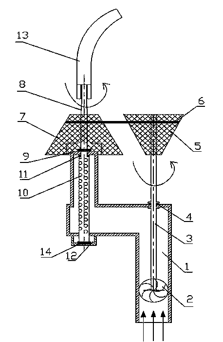 Rotating speed adjustable water power driving rotary spraying nozzle and speed adjusting method