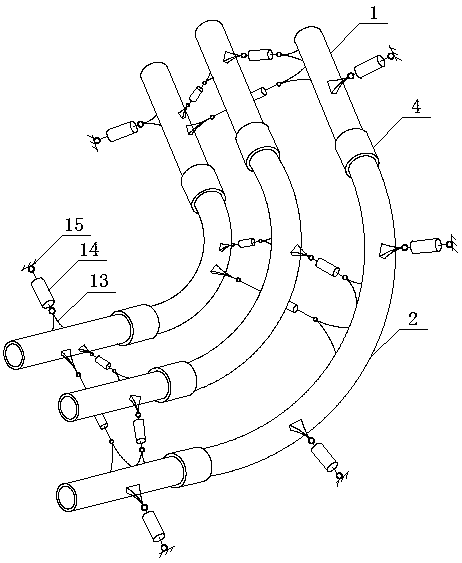 Oil gas multiphase conveying integration multicavity pipeline structure system and construction method thereof