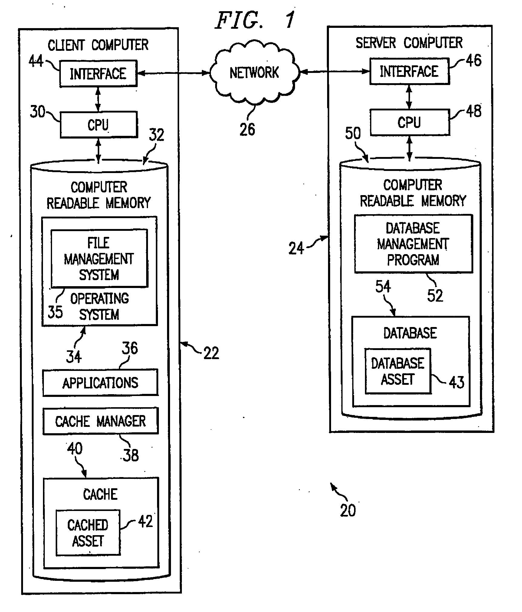 System and method for the synchronization of a file in a cache