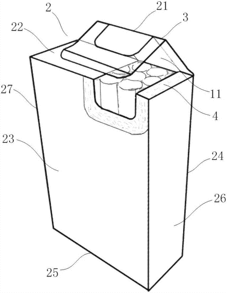 Soft package hardening side uncoiling cigarette packaging box and manufacturing method