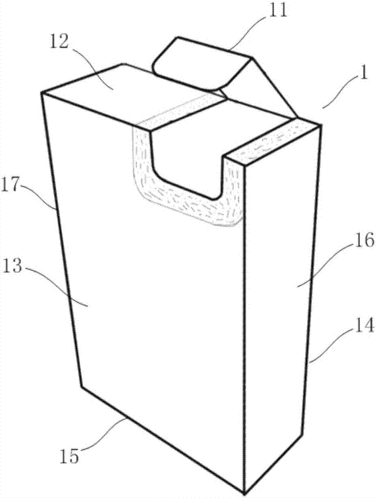 Soft package hardening side uncoiling cigarette packaging box and manufacturing method