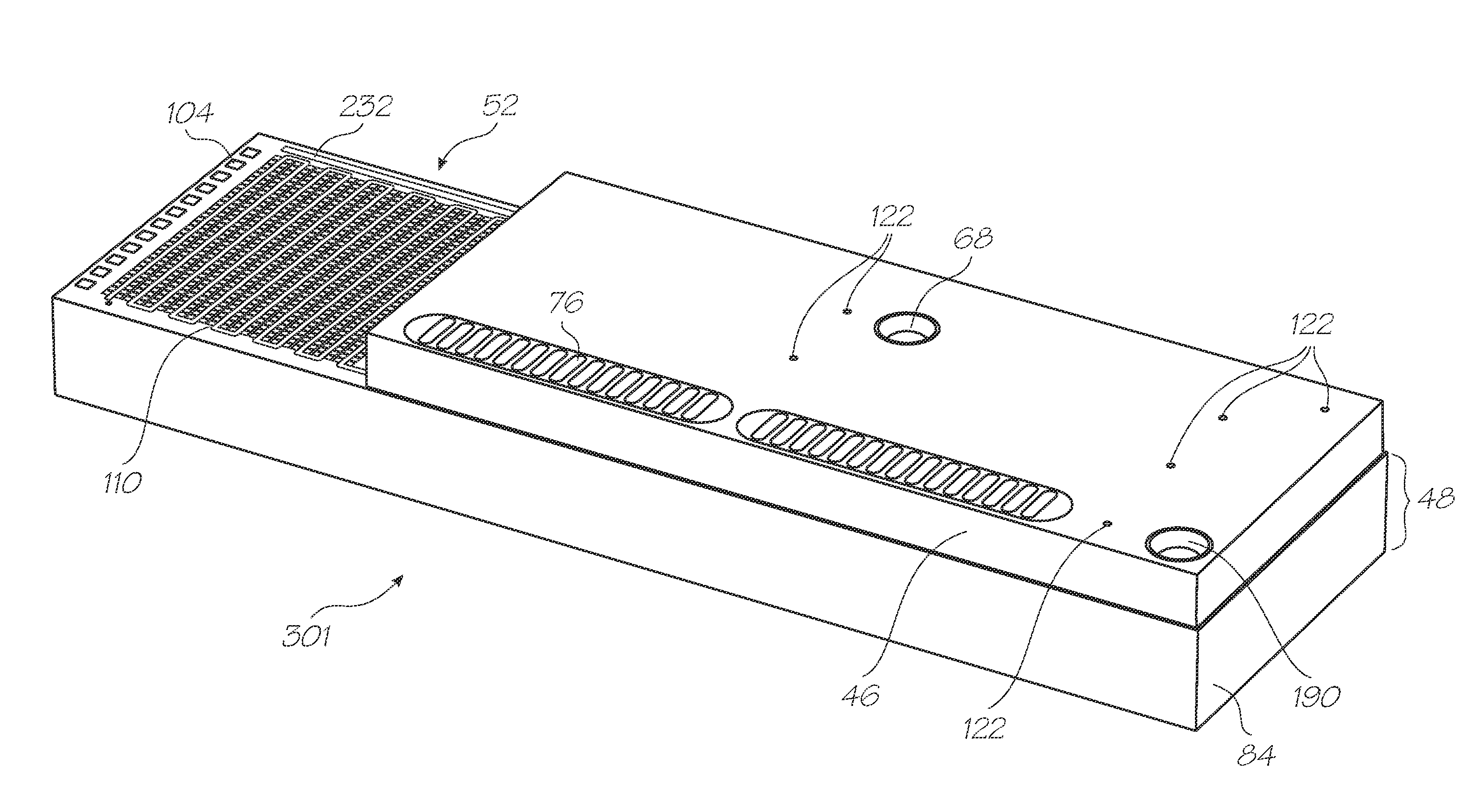 Microfluidic test module with low-volume hybridization chambers for electrochemiluminescent detection of target nucleic acid sequences in a fluid