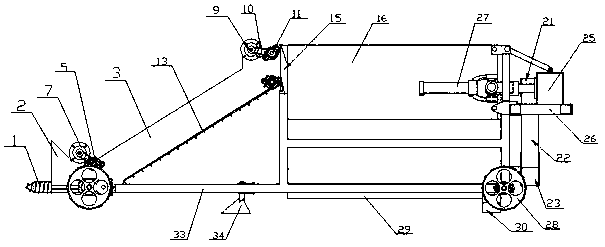 Rose branch breaking and mulching machine matched with four-wheel tractor