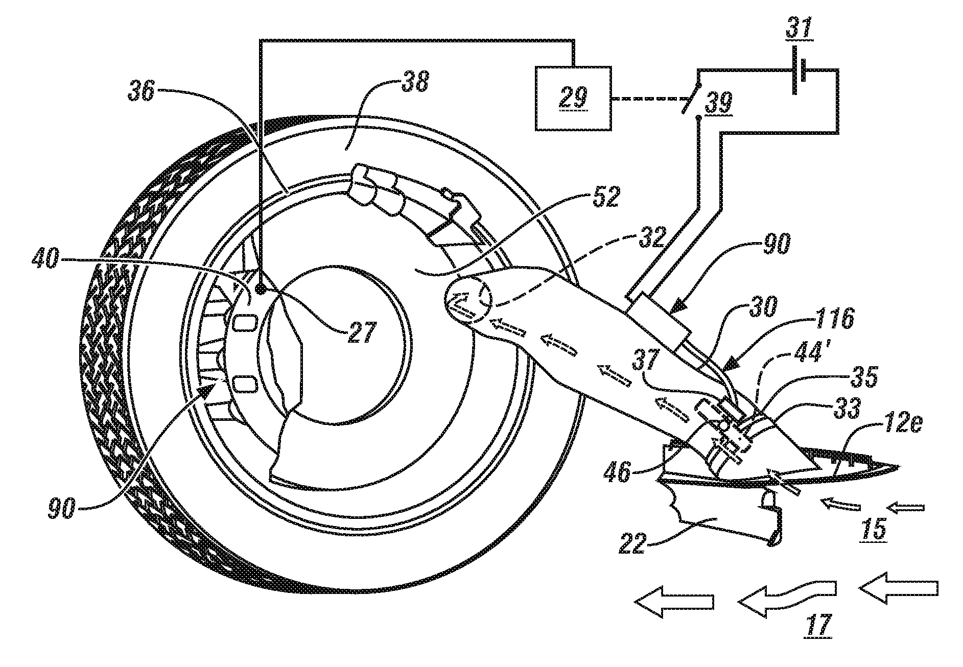 Powered vehicle brake cooling system