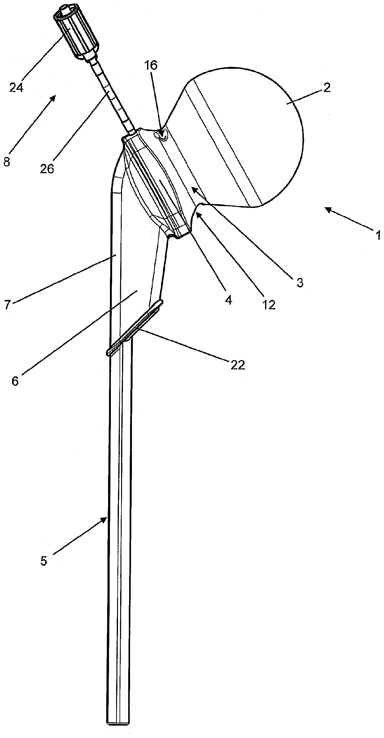 Femoral hip joint spacer with irrigation device