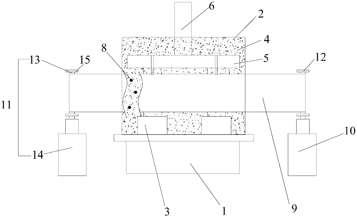 Anti-seismic testing device for karst pile foundation based on minitype vibration platform model