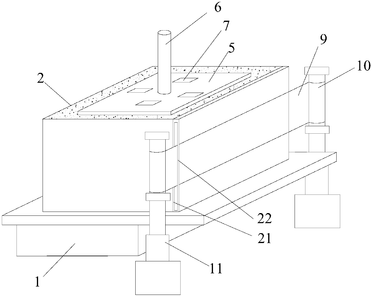 Anti-seismic testing device for karst pile foundation based on minitype vibration platform model