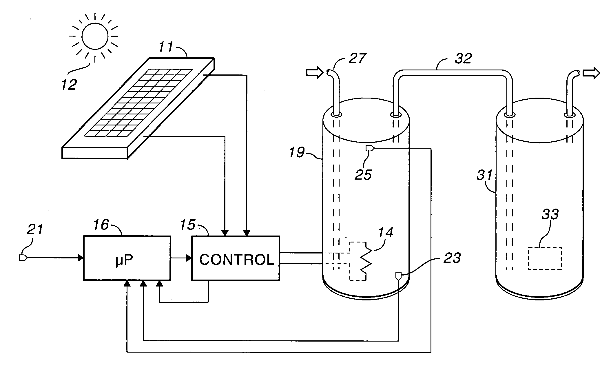 Energy storage for PV water heater