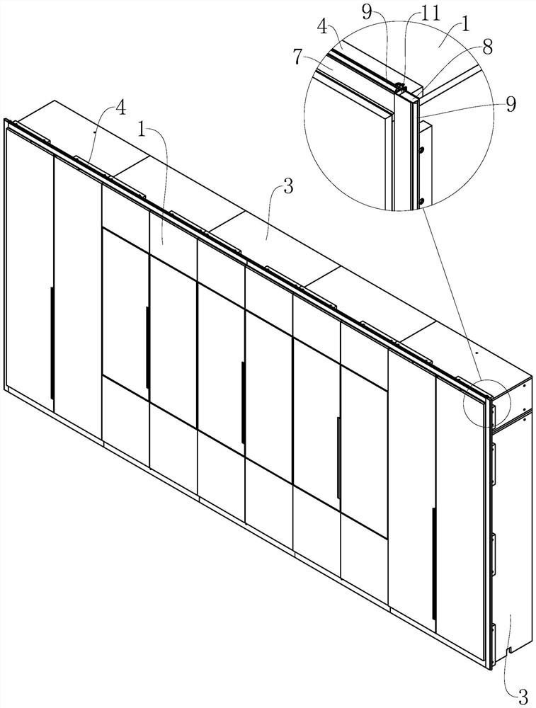 Method for fully filling uneven gap between cabinet body and wall surface