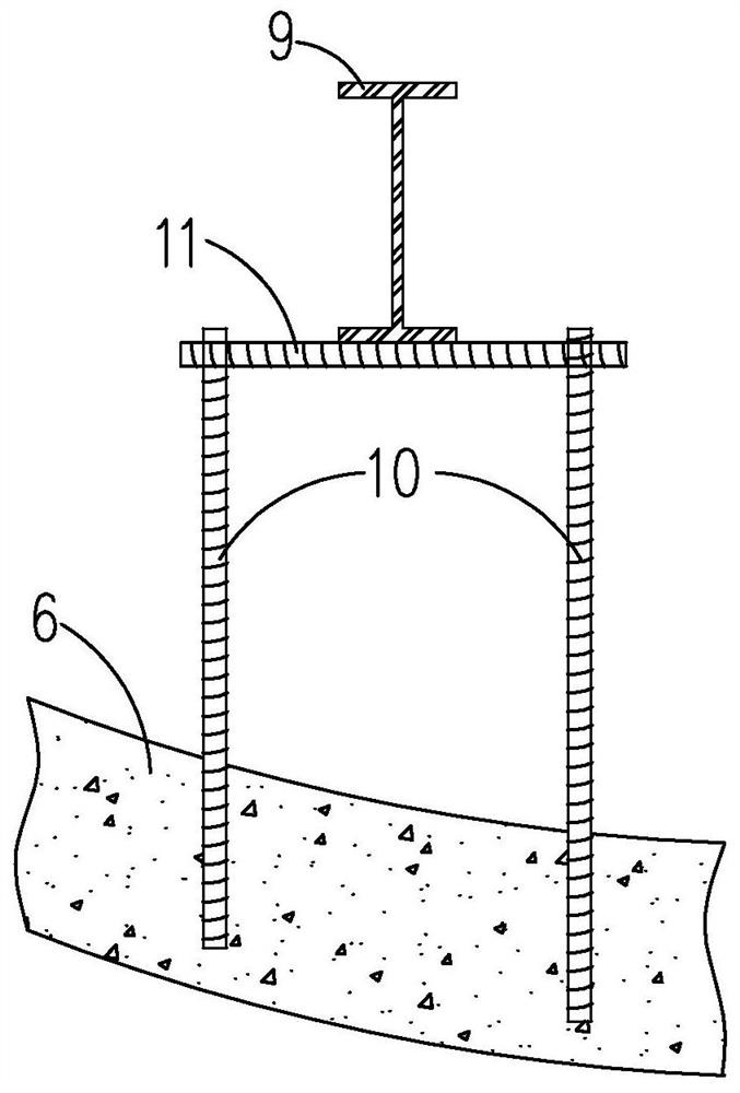 Clay tunnel steel lining concrete pouring anti-floating structure and construction method