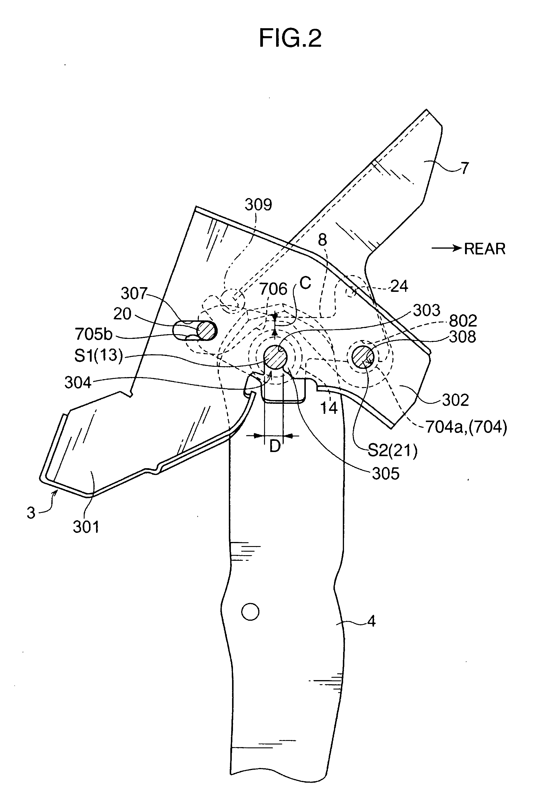 Support structure for control pedal of vehicle