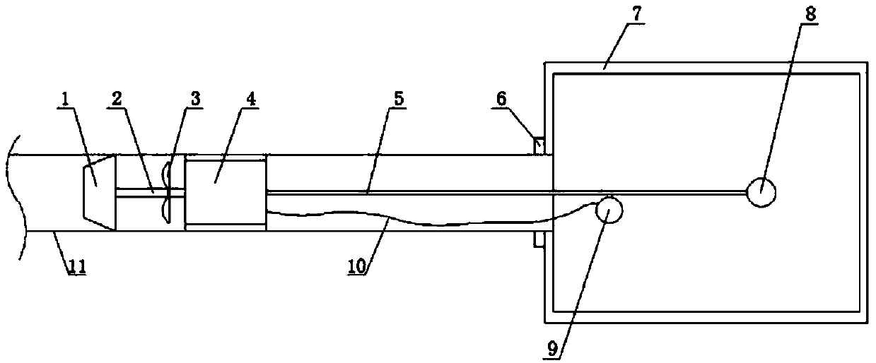 Guiding structure of pipeline washing device