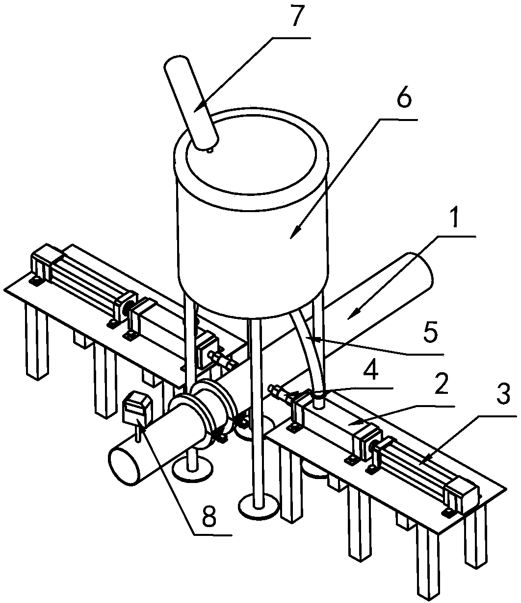 Device for online adding materials