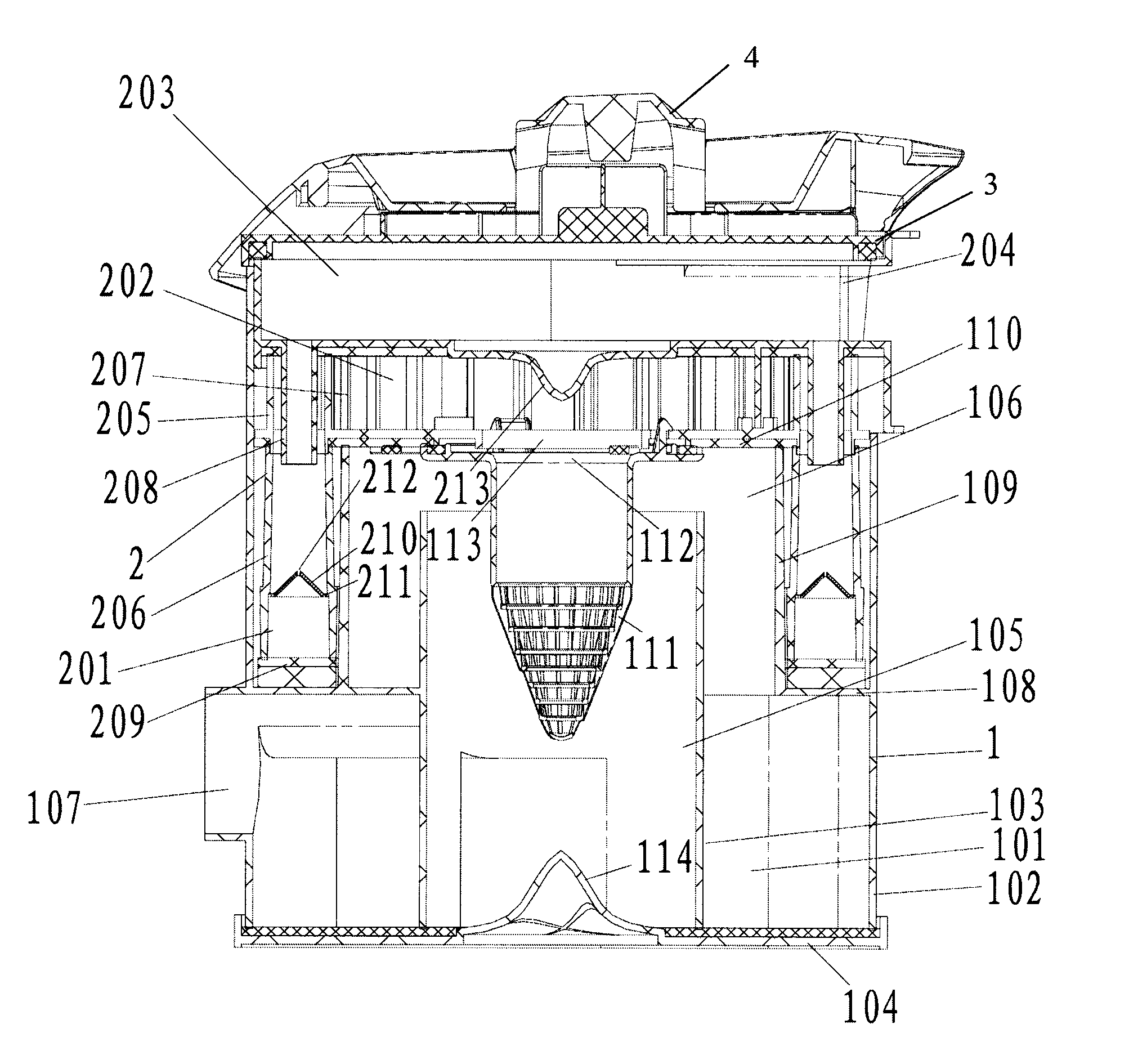 Dust separating apparatus of a vacuum cleaner