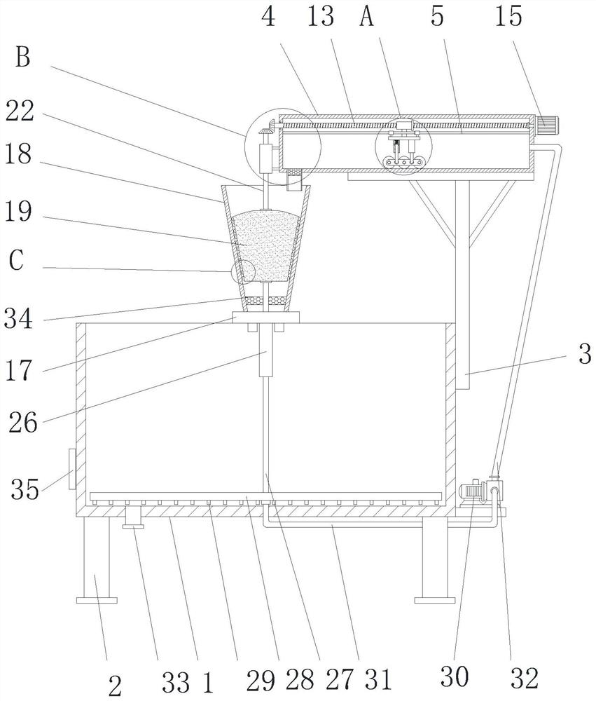 Efficient precipitated particle grinding device for textile fabric dyeing