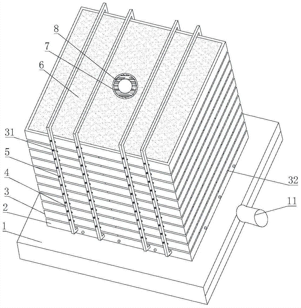 A test device and method for testing dynamic shear characteristics between pipe piles and grouted soil