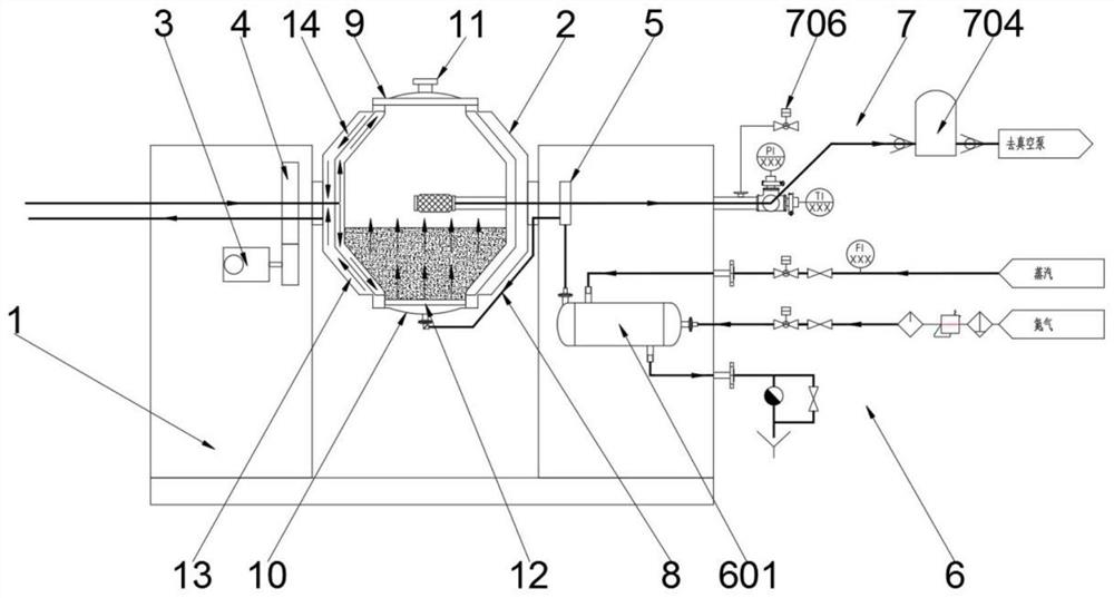 A pulsating displacement vacuum dryer device