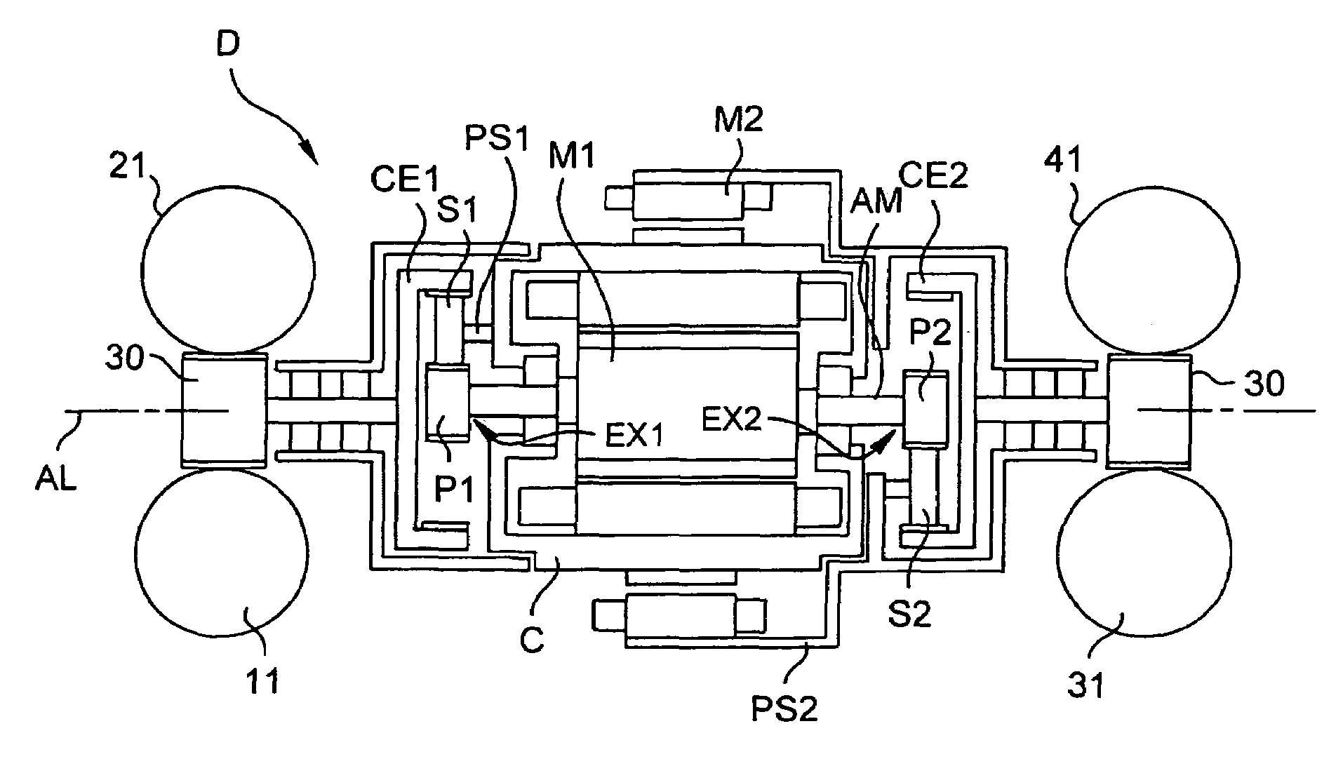 Antivibration device having rotary flyweights and an epicyclic geartrain