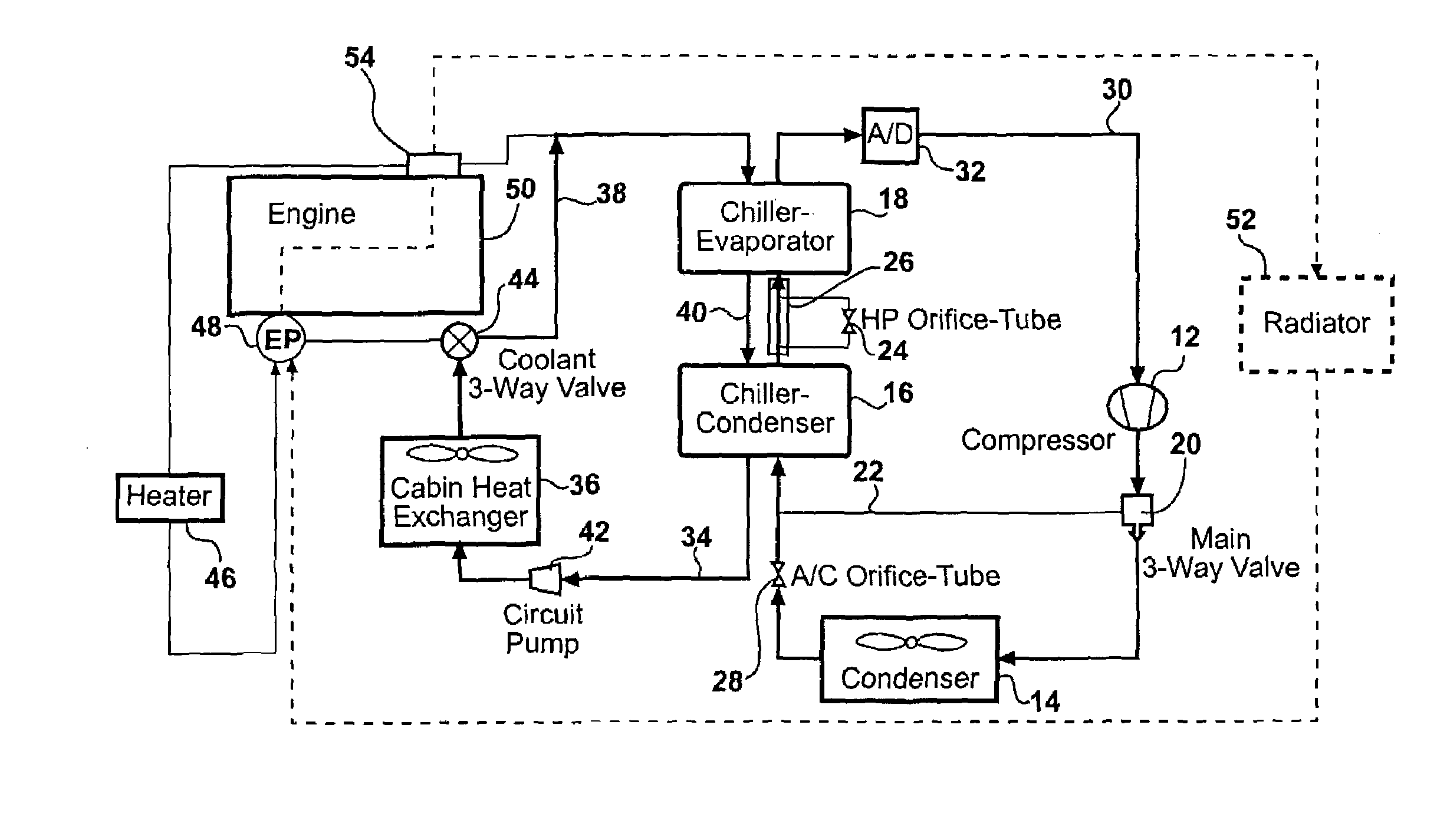 Heat pump with secondary loop air-conditioning system