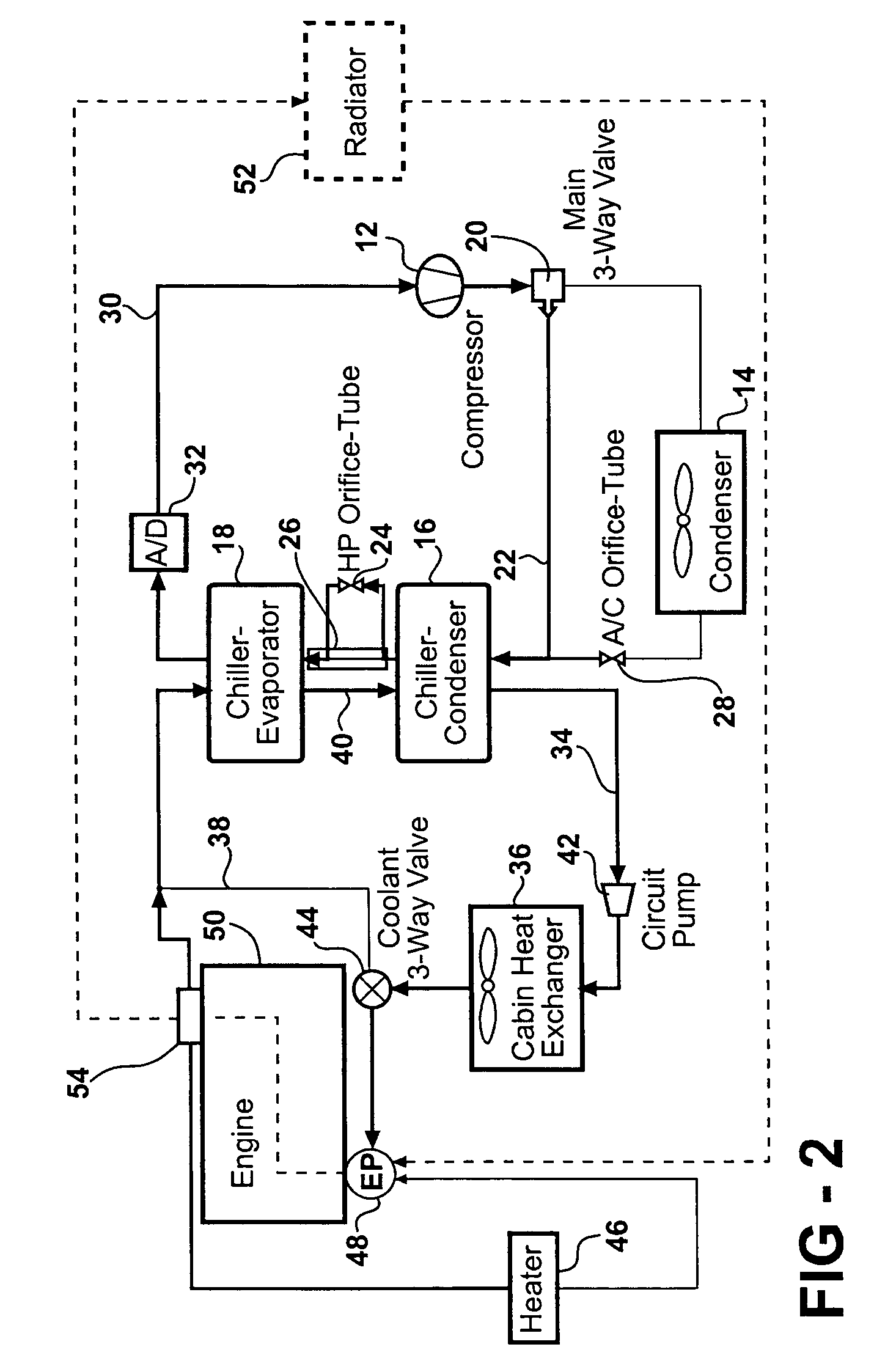 Heat pump with secondary loop air-conditioning system