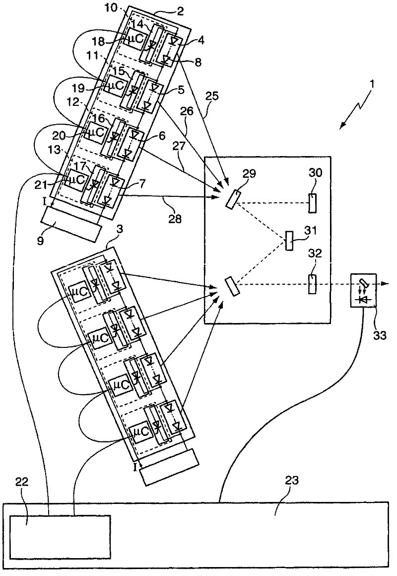 Method for determining degradation and/or efficiency of laser modules and laser units