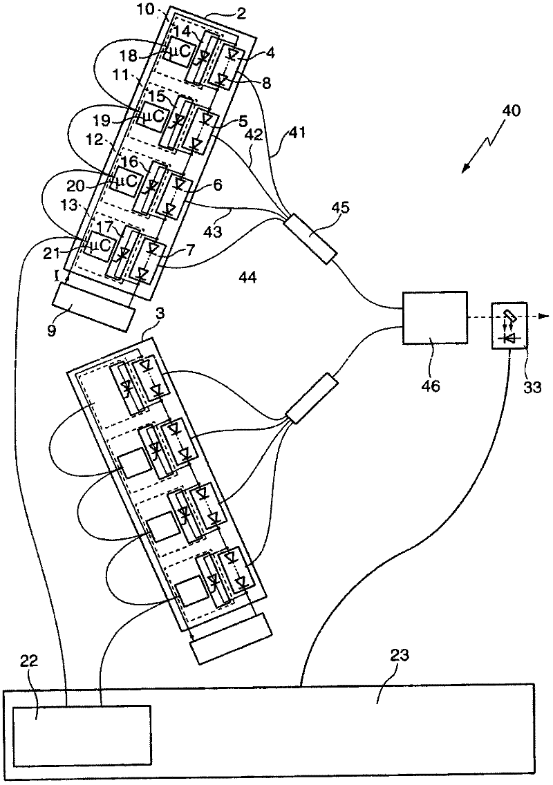 Method for determining degradation and/or efficiency of laser modules and laser units