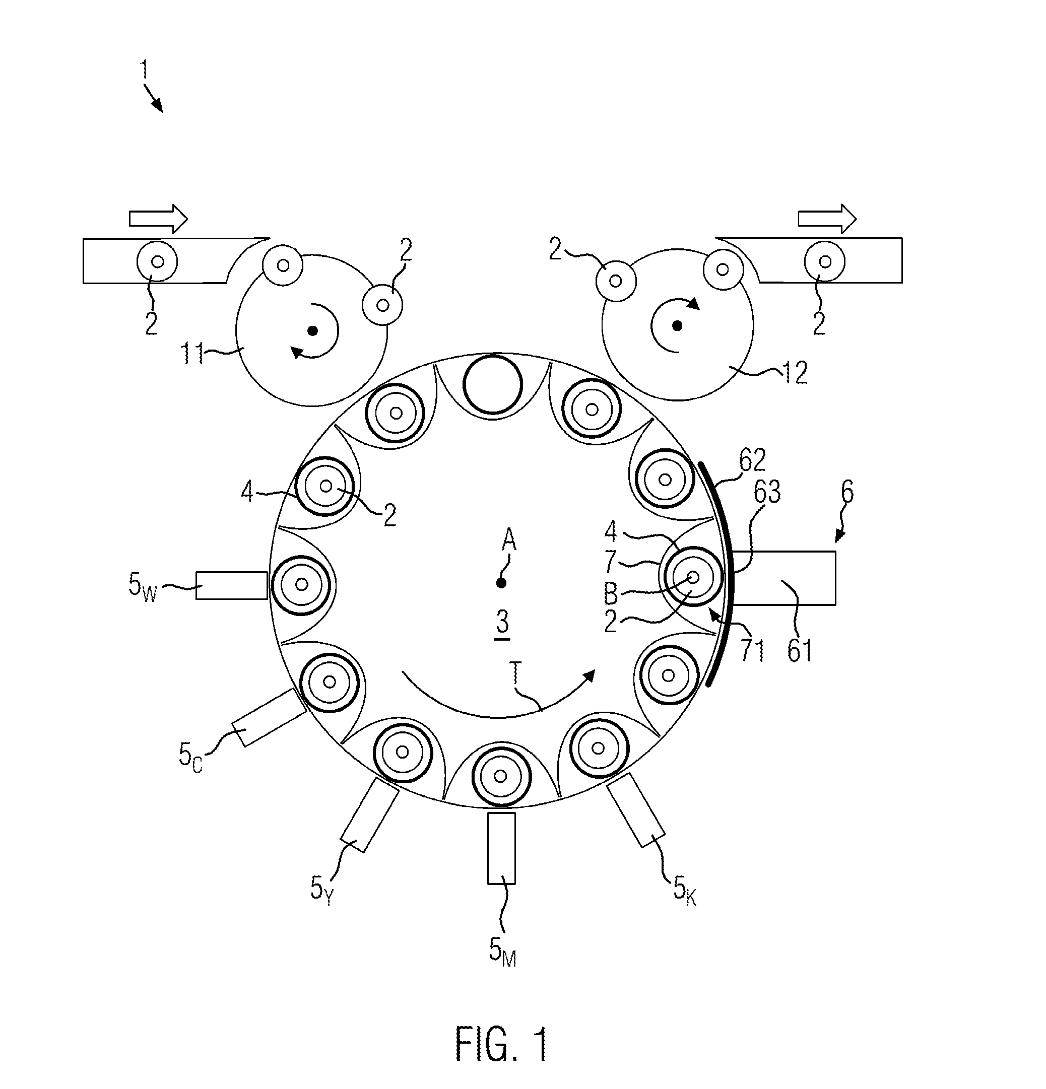 Container treatment machine for printing on containers