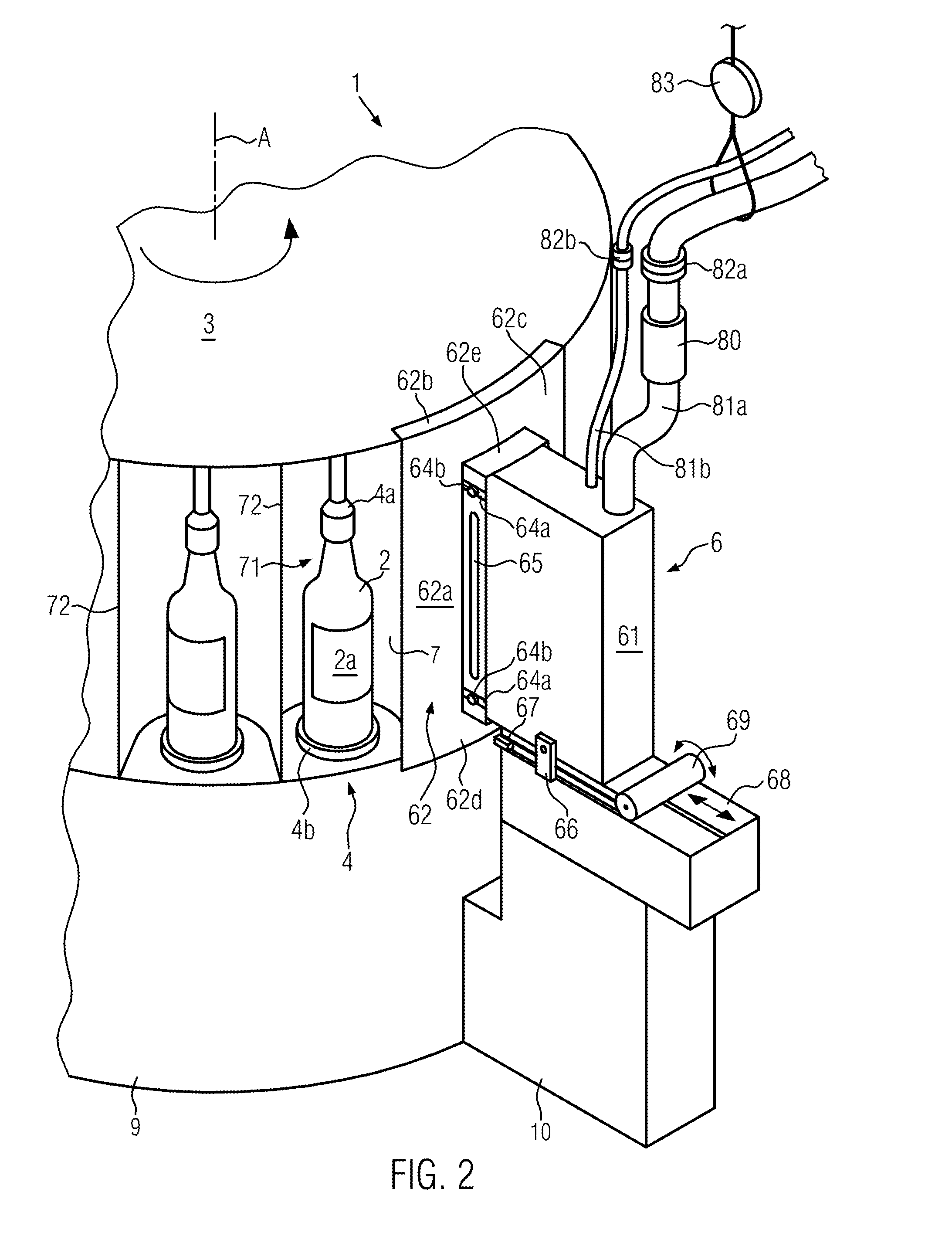 Container treatment machine for printing on containers