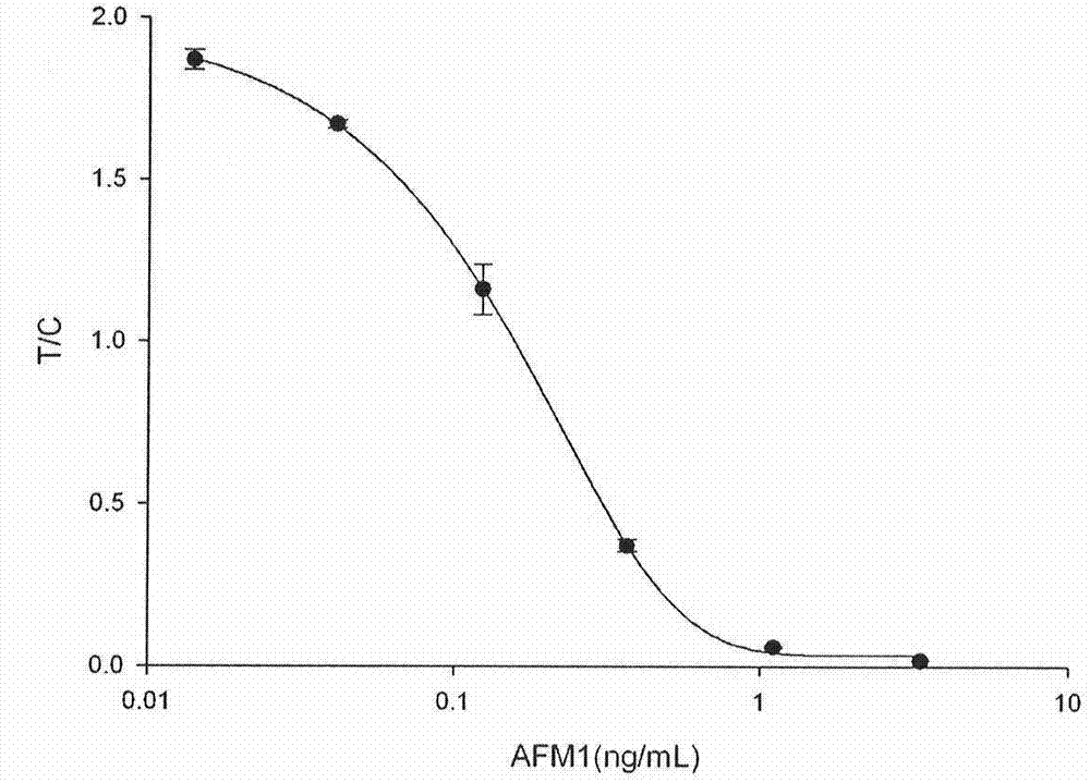 Magnetic immuno-chromatographic kit for detecting aflatoxin M1 (AFM1) and preparation method