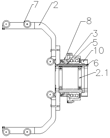 Flying fork winding mechanism of eccentric shaft positioning middle protection claw