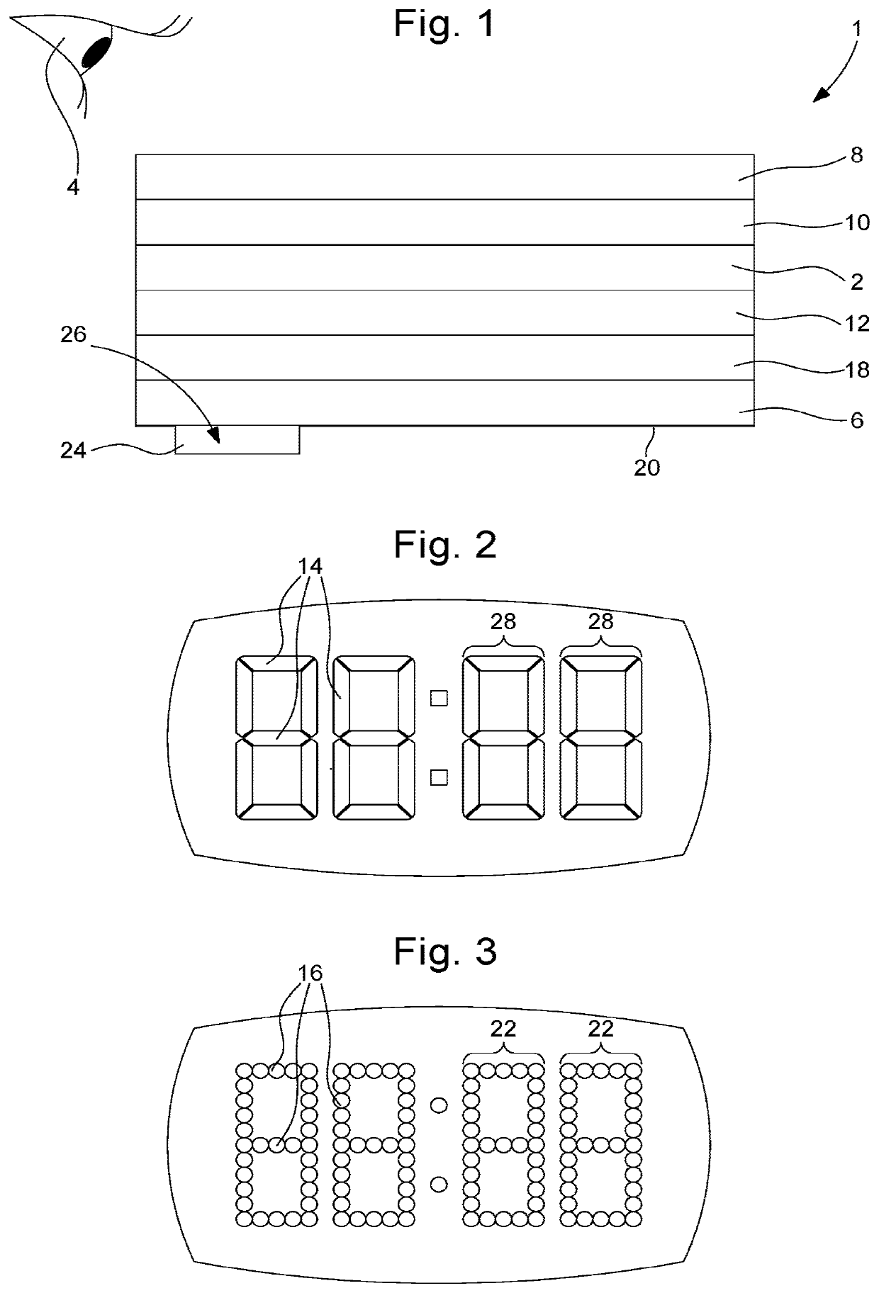 Digital display device comprising two superimposed display cells and timepiece comprising such a display device