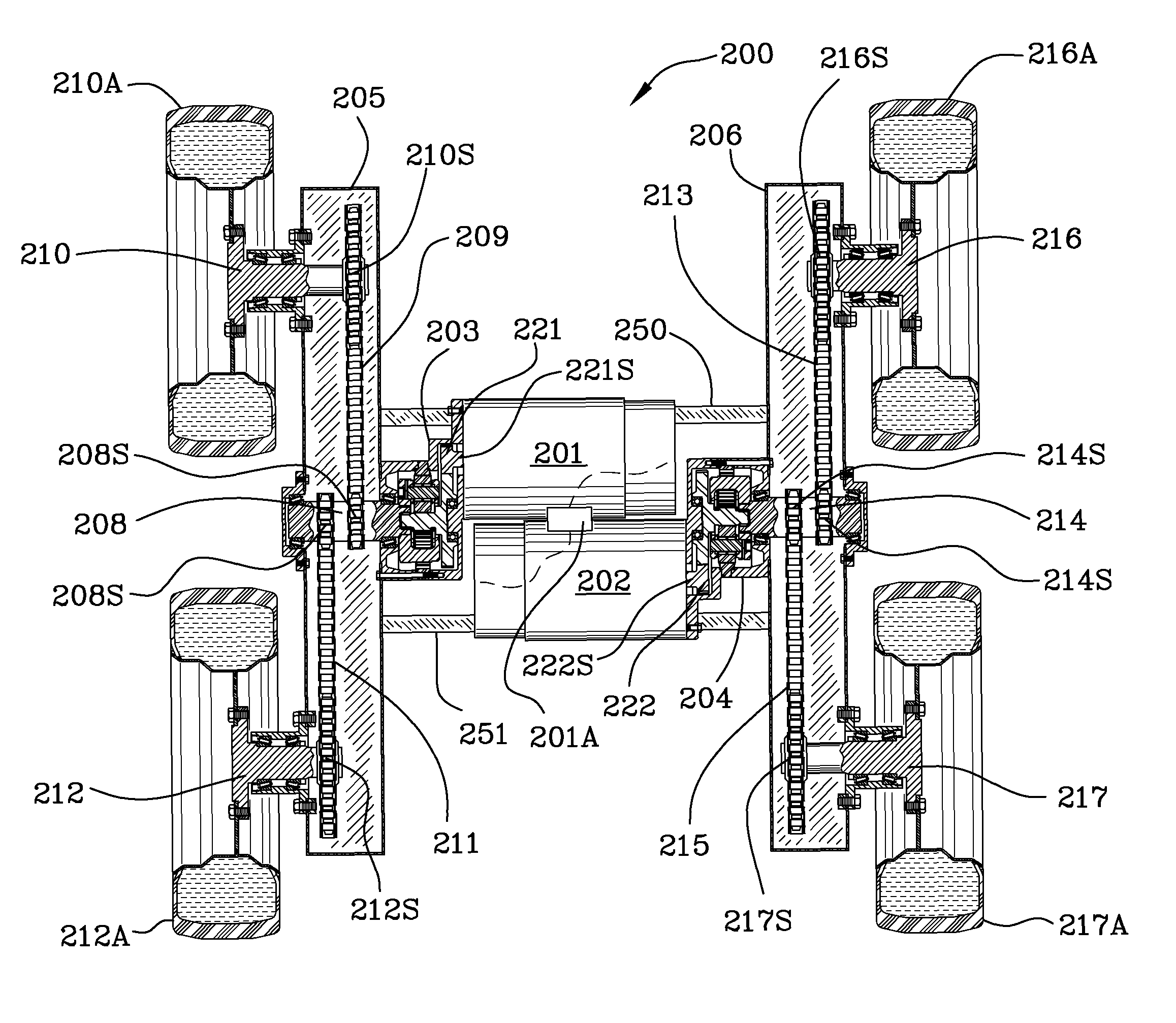 Offset drive system for utility vehicles