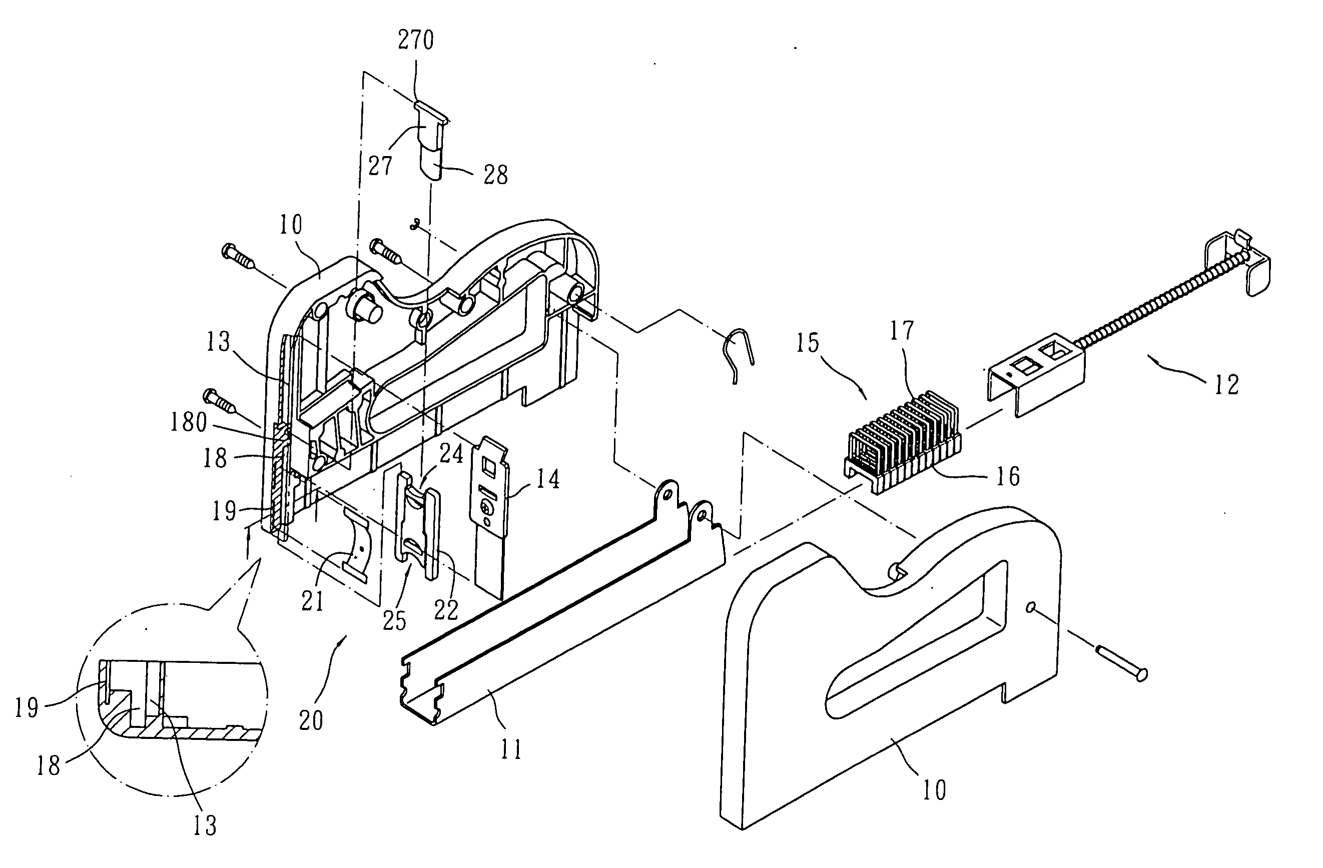 Cable holding assembly for cable stapler