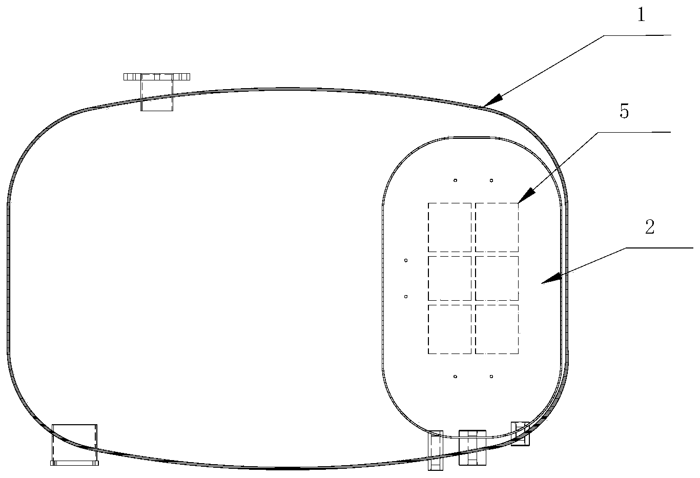 Novel oil tank structure of compressed natural gas (CNG) hydraulic gas-filling substation prying body