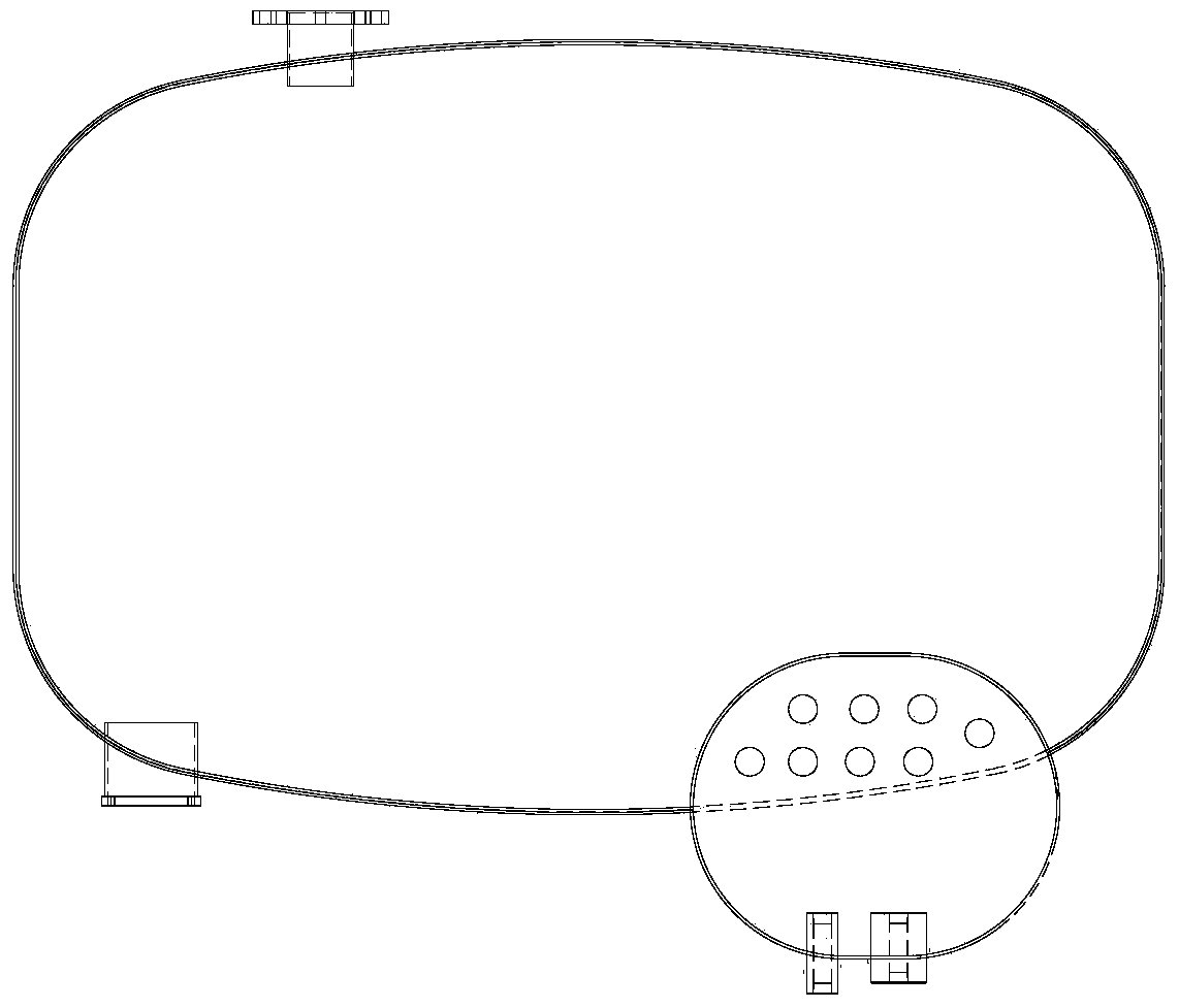 Novel oil tank structure of compressed natural gas (CNG) hydraulic gas-filling substation prying body