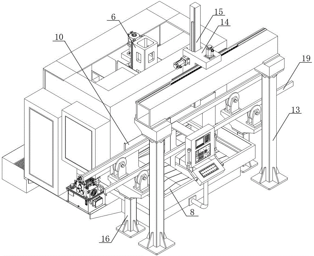 Flexible automatic production line and method used for machining car engine cylinder cover