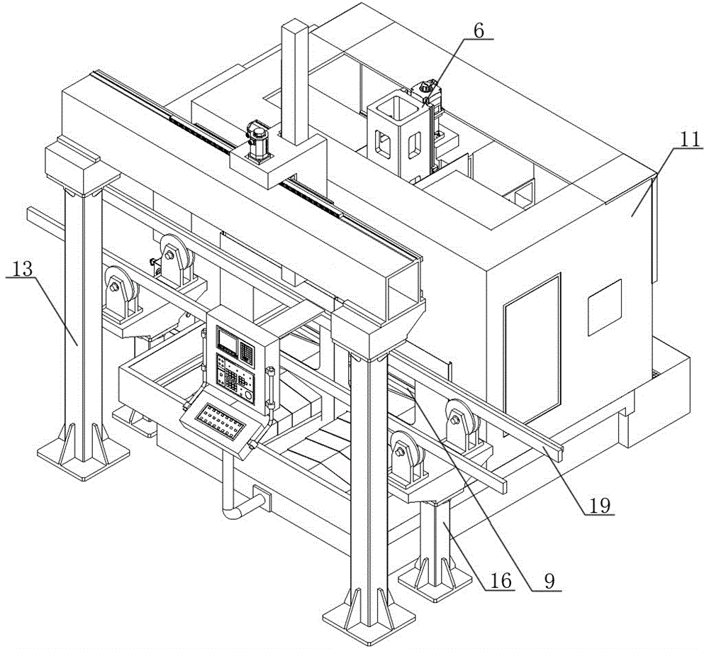 Flexible automatic production line and method used for machining car engine cylinder cover